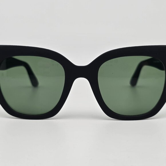 Toms Sydney Traveler Collection Black Frame Green Lens Cat Eye Sunglasses w Case - Picture 3 of 16